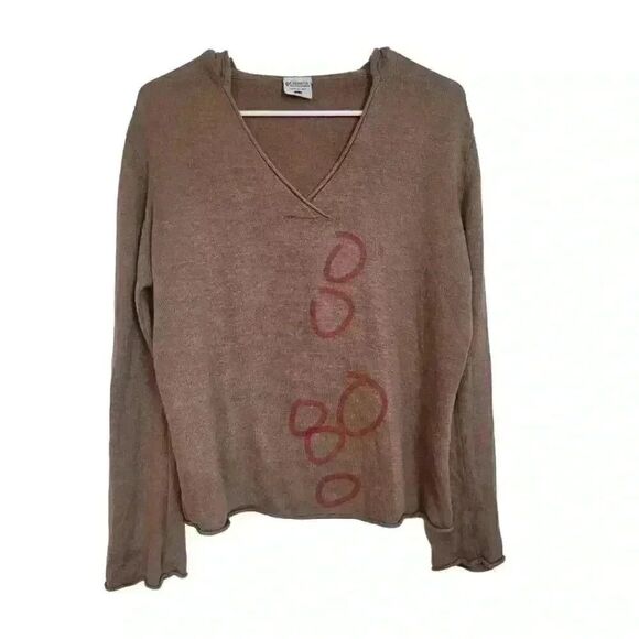 Columbia Women's Tan Acrylic & Cotton Knit Sweater Hoodie - Picture 6 of 12